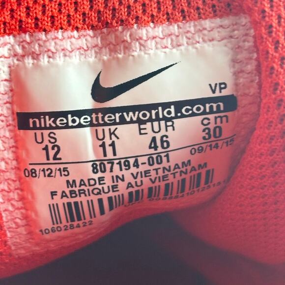 Nike Reax Lightspeed Training Shoes Men's Size 12 Grey / Red 807194-001 - Picture 10 of 12